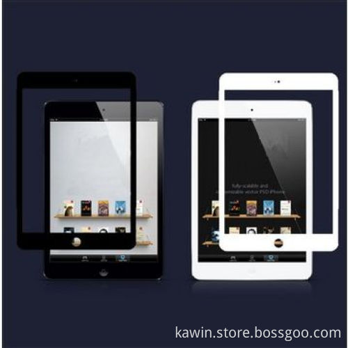 9H black tempered glass screen protector for iPad mini
